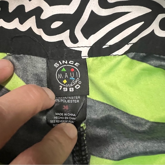 maui and sons Green and Black Geometric Board Shorts - Picture 7 of 7